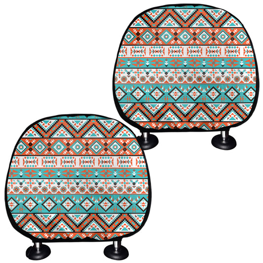 Navajo Geometric Pattern Print Car Headrest Covers
