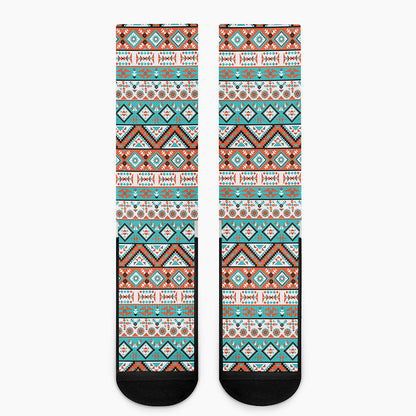Navajo Geometric Pattern Print Crew Socks