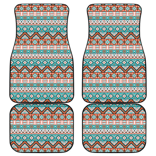 Navajo Geometric Pattern Print Front and Back Car Floor Mats