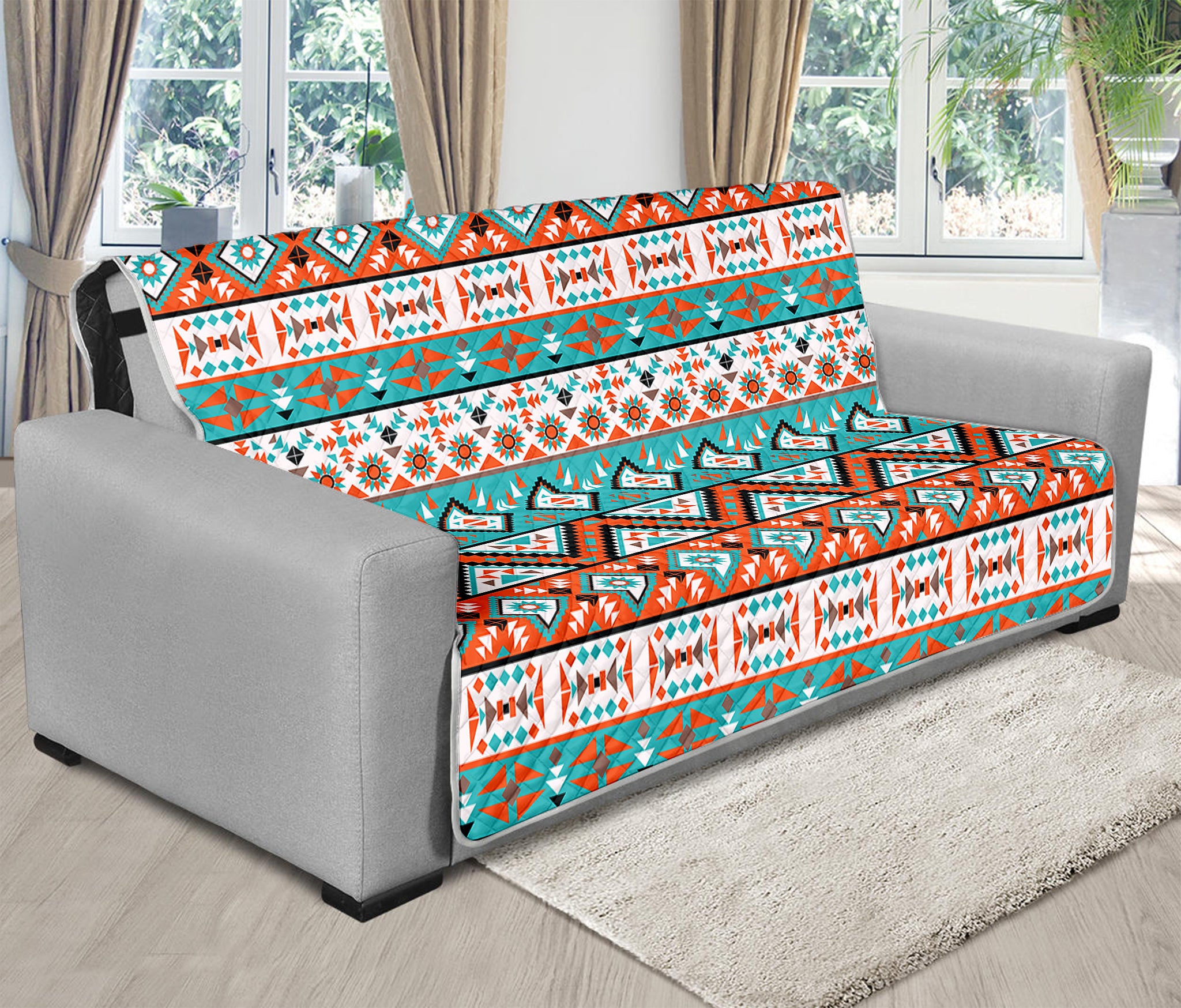 Navajo Geometric Pattern Print Futon Protector