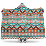 Navajo Geometric Pattern Print Hooded Blanket