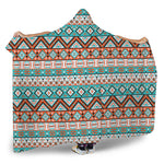 Navajo Geometric Pattern Print Hooded Blanket