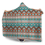 Navajo Geometric Pattern Print Hooded Blanket