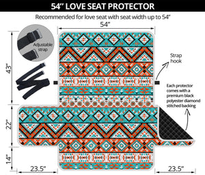 Navajo Geometric Pattern Print Loveseat Protector