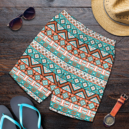 Navajo Geometric Pattern Print Men's Shorts