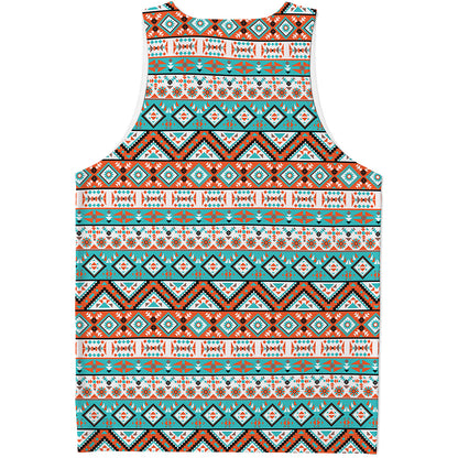 Navajo Geometric Pattern Print Men's Tank Top