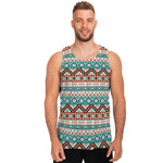 Navajo Geometric Pattern Print Men's Tank Top