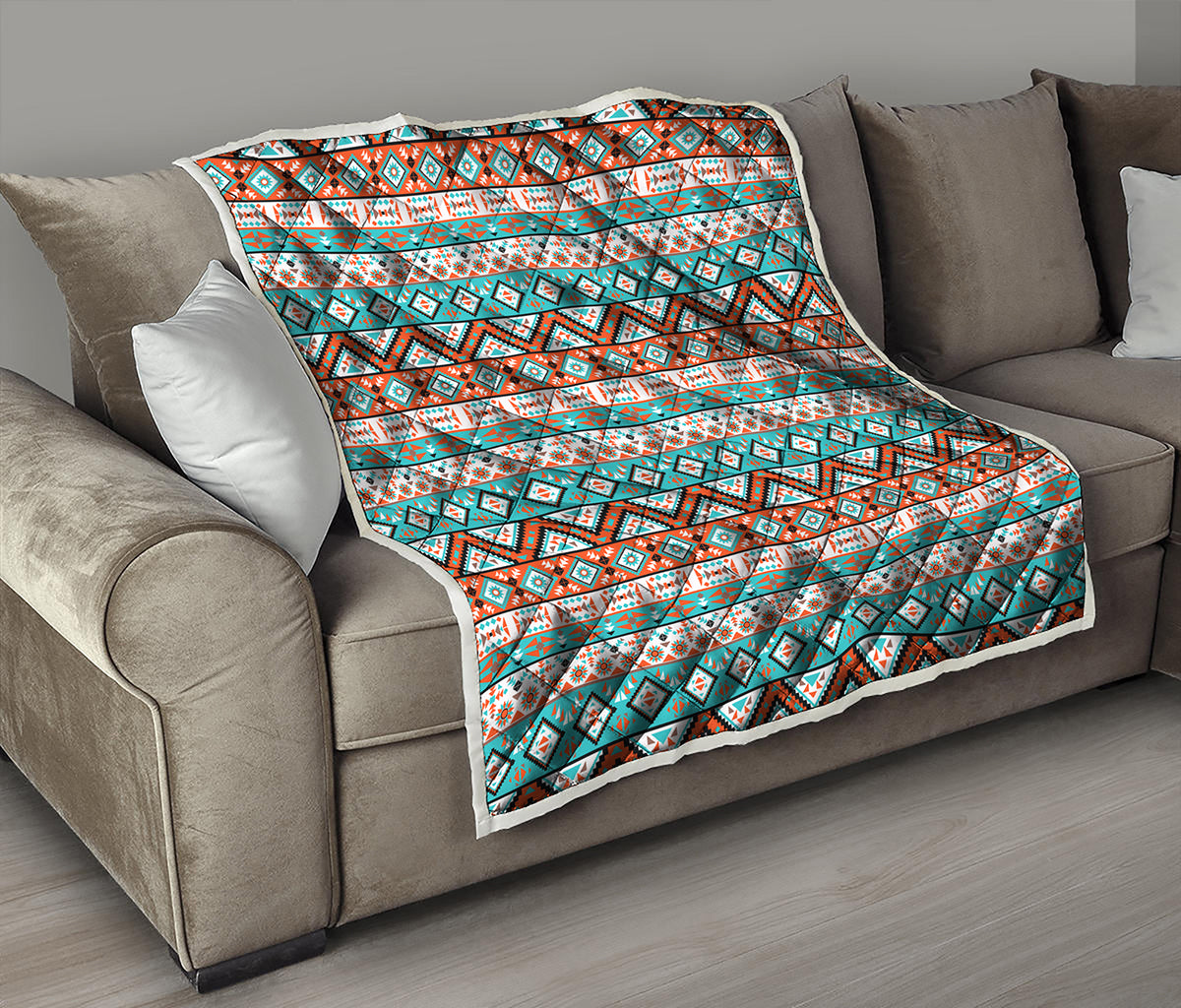 Navajo Geometric Pattern Print Quilt