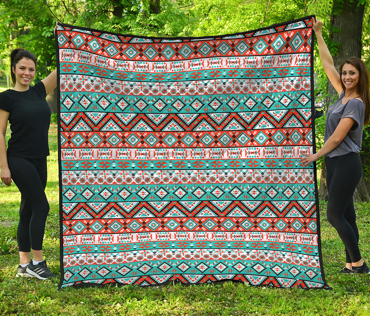 Navajo Geometric Pattern Print Quilt
