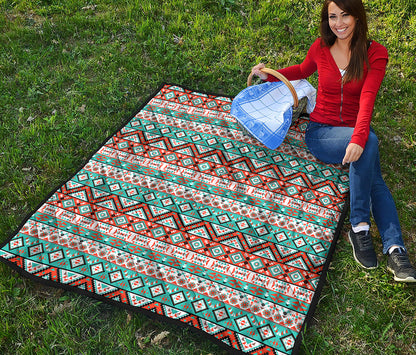 Navajo Geometric Pattern Print Quilt