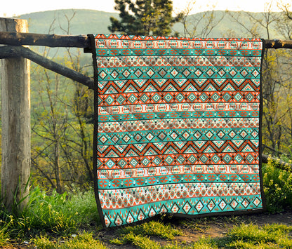 Navajo Geometric Pattern Print Quilt
