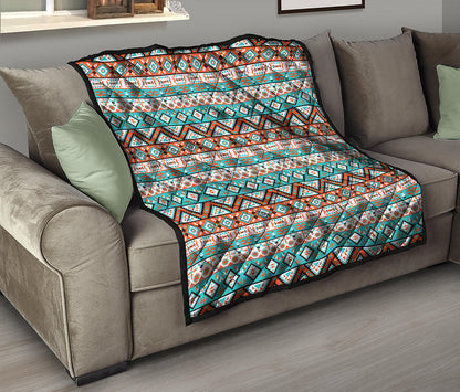 Navajo Geometric Pattern Print Quilt