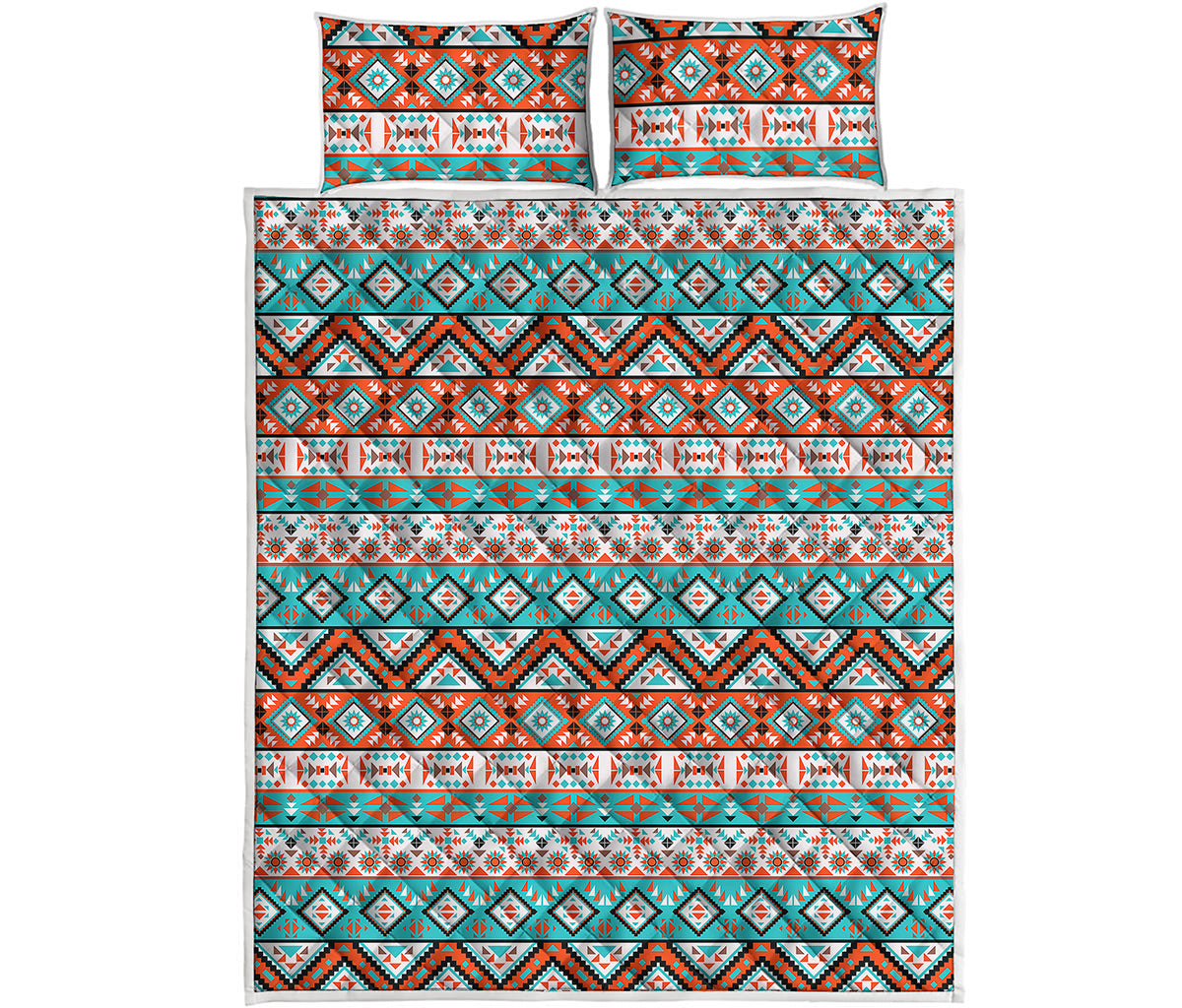 Navajo Geometric Pattern Print Quilt Bed Set