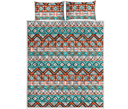 Navajo Geometric Pattern Print Quilt Bed Set