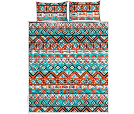 Navajo Geometric Pattern Print Quilt Bed Set