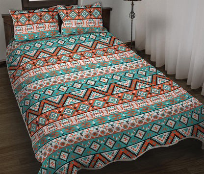 Navajo Geometric Pattern Print Quilt Bed Set