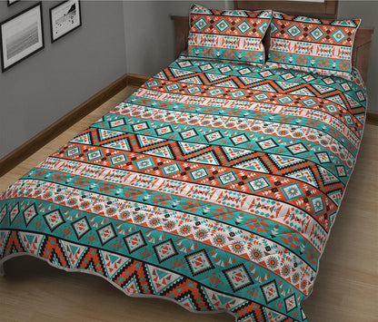 Navajo Geometric Pattern Print Quilt Bed Set