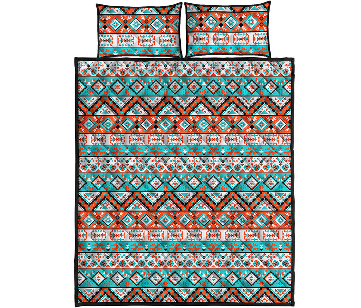 Navajo Geometric Pattern Print Quilt Bed Set