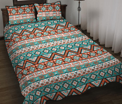 Navajo Geometric Pattern Print Quilt Bed Set