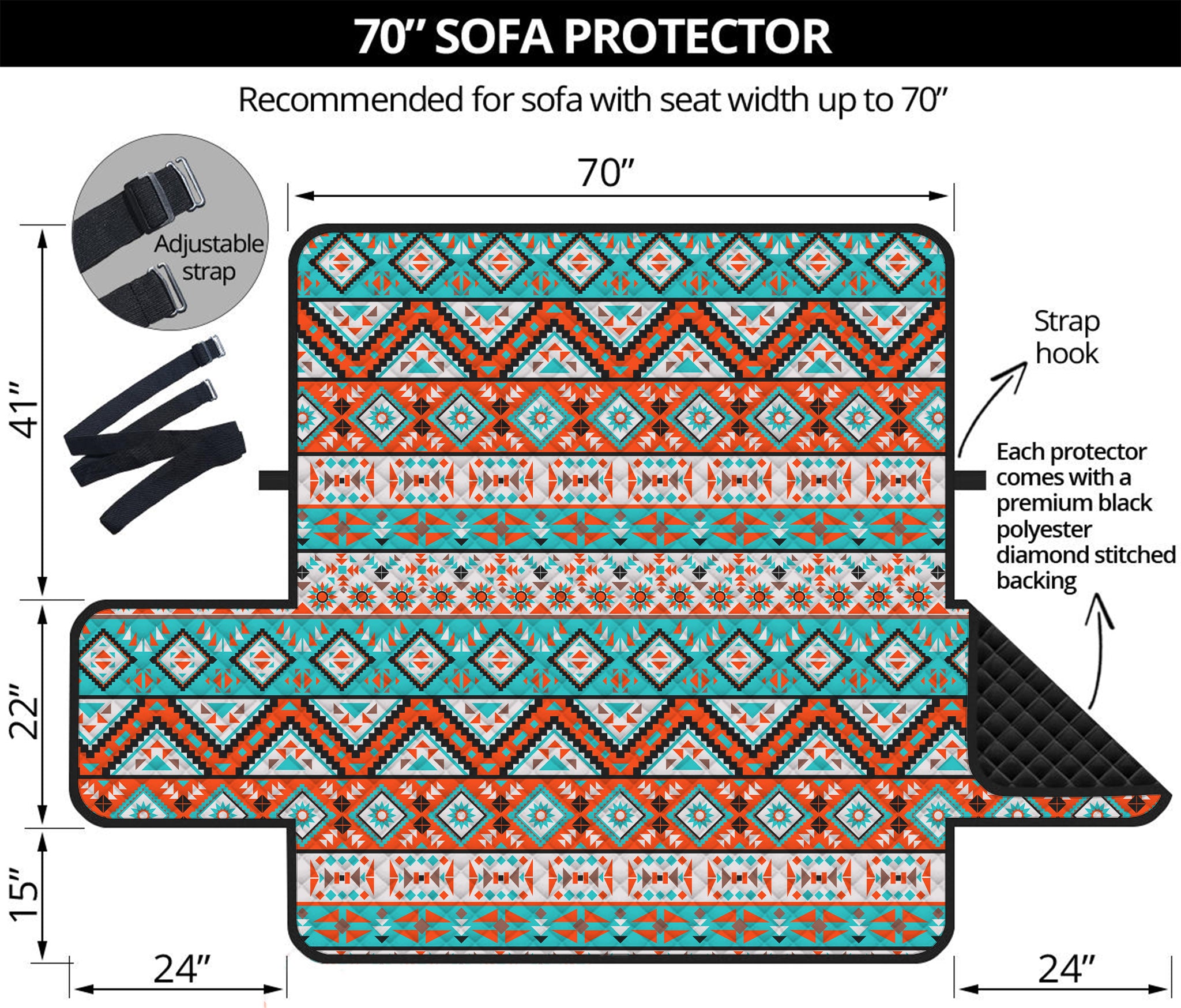 Navajo Geometric Pattern Print Sofa Protector