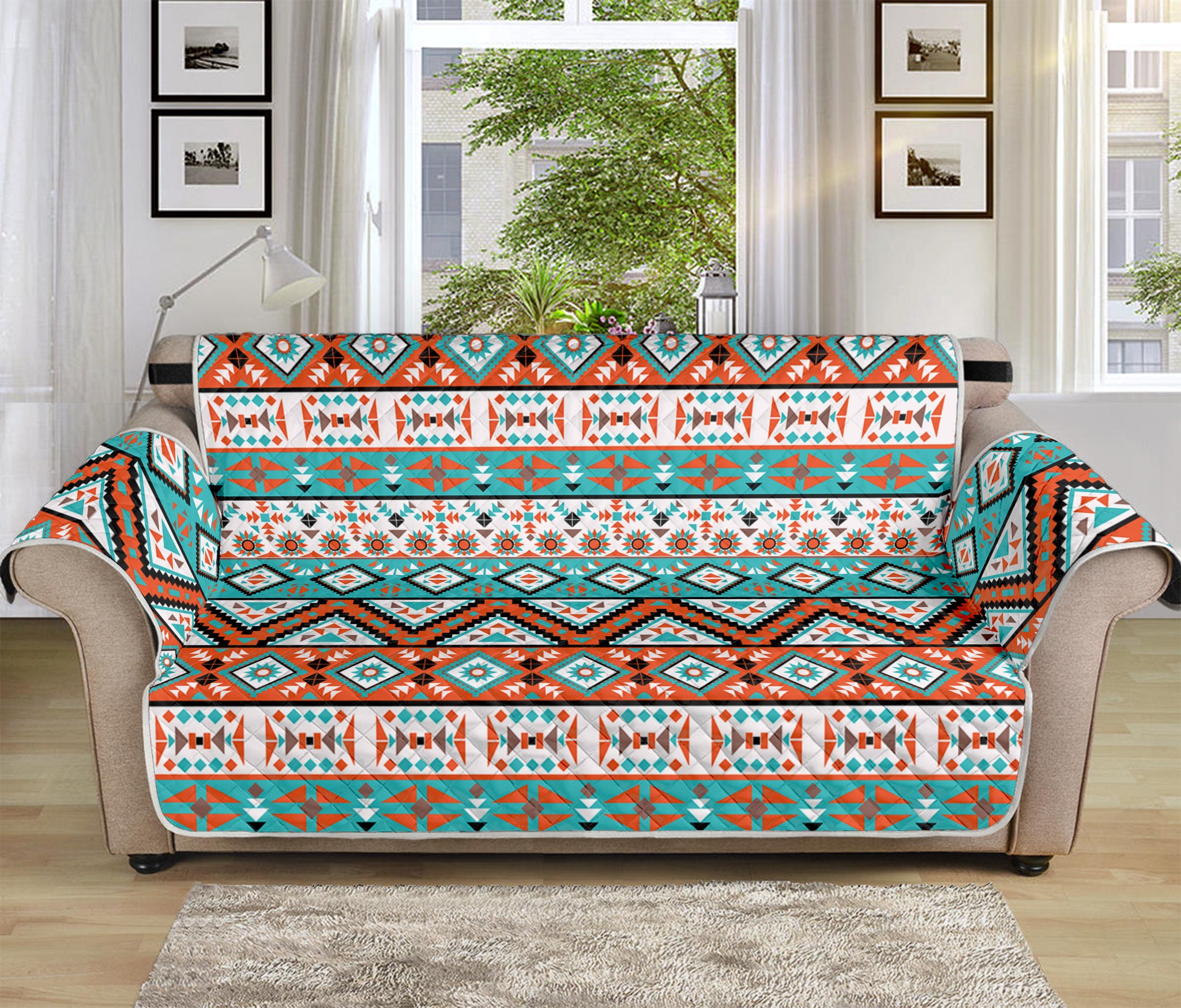 Navajo Geometric Pattern Print Sofa Protector