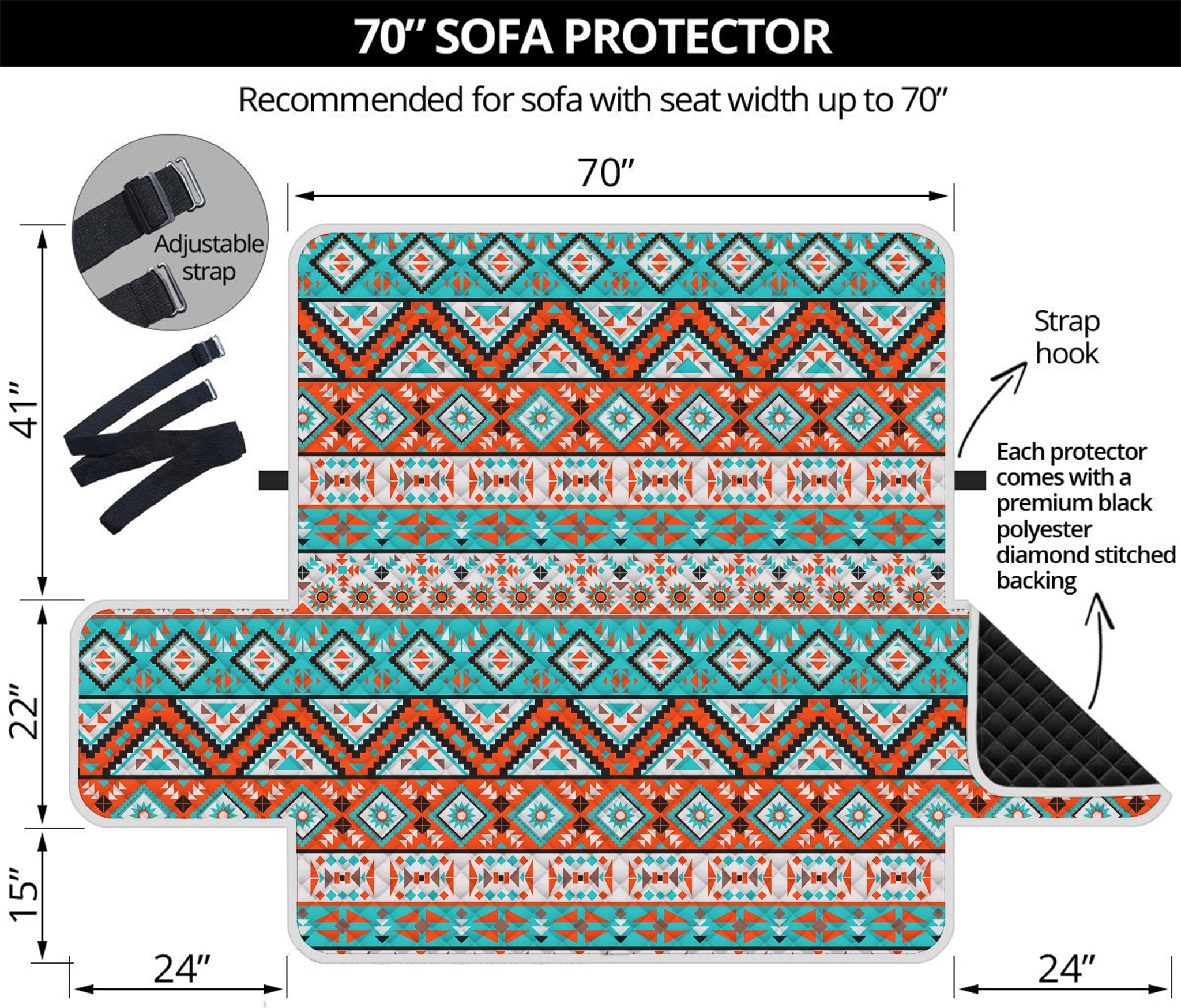 Navajo Geometric Pattern Print Sofa Protector