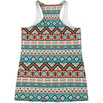 Navajo Geometric Pattern Print Women's Racerback Tank Top