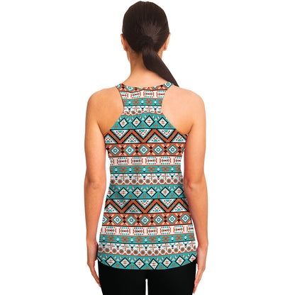 Navajo Geometric Pattern Print Women's Racerback Tank Top