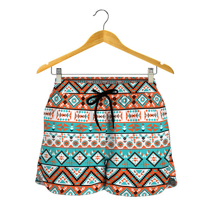 Navajo Geometric Pattern Print Women's Shorts