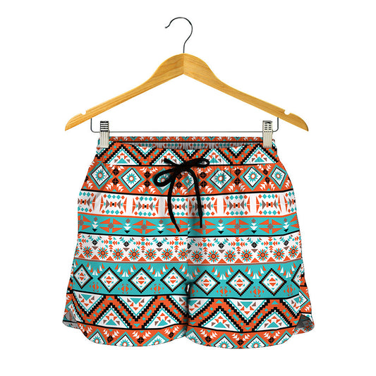 Navajo Geometric Pattern Print Women's Shorts