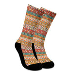 Navajo Native Pattern Print Crew Socks