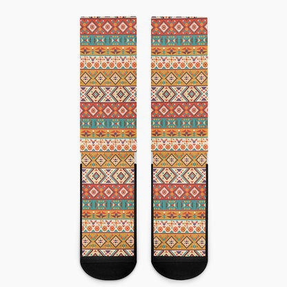 Navajo Native Pattern Print Crew Socks