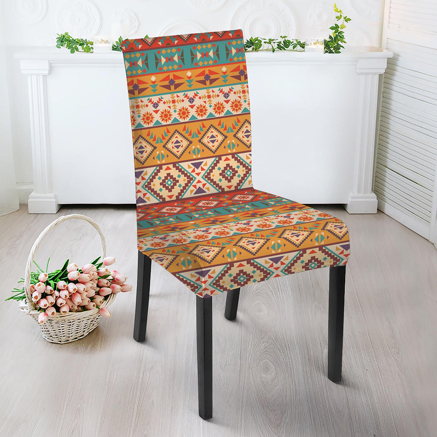Navajo Native Pattern Print Dining Chair Slipcover