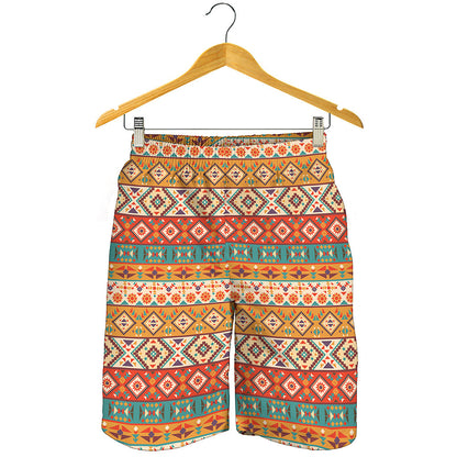 Navajo Native Pattern Print Men's Shorts