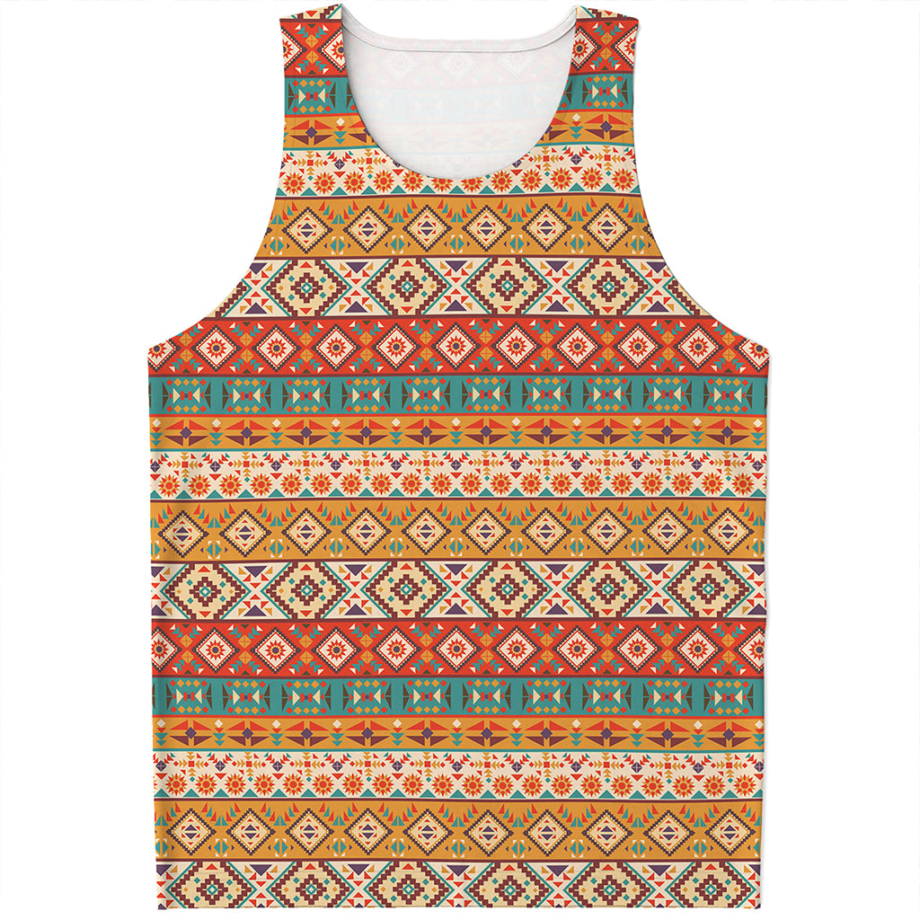Navajo Native Pattern Print Men's Tank Top