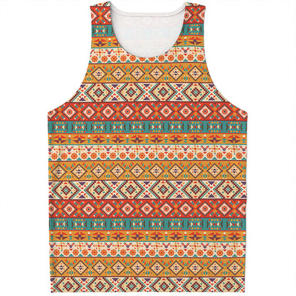 Navajo Native Pattern Print Men's Tank Top