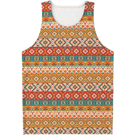 Navajo Native Pattern Print Men's Tank Top