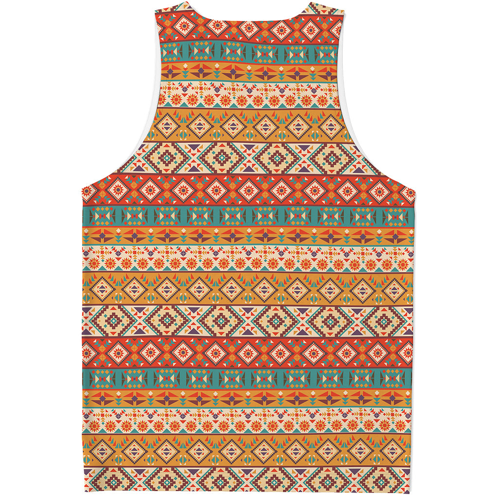 Navajo Native Pattern Print Men's Tank Top