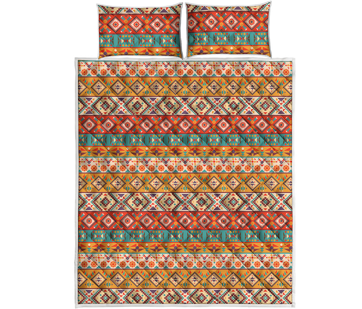 Navajo Native Pattern Print Quilt Bed Set