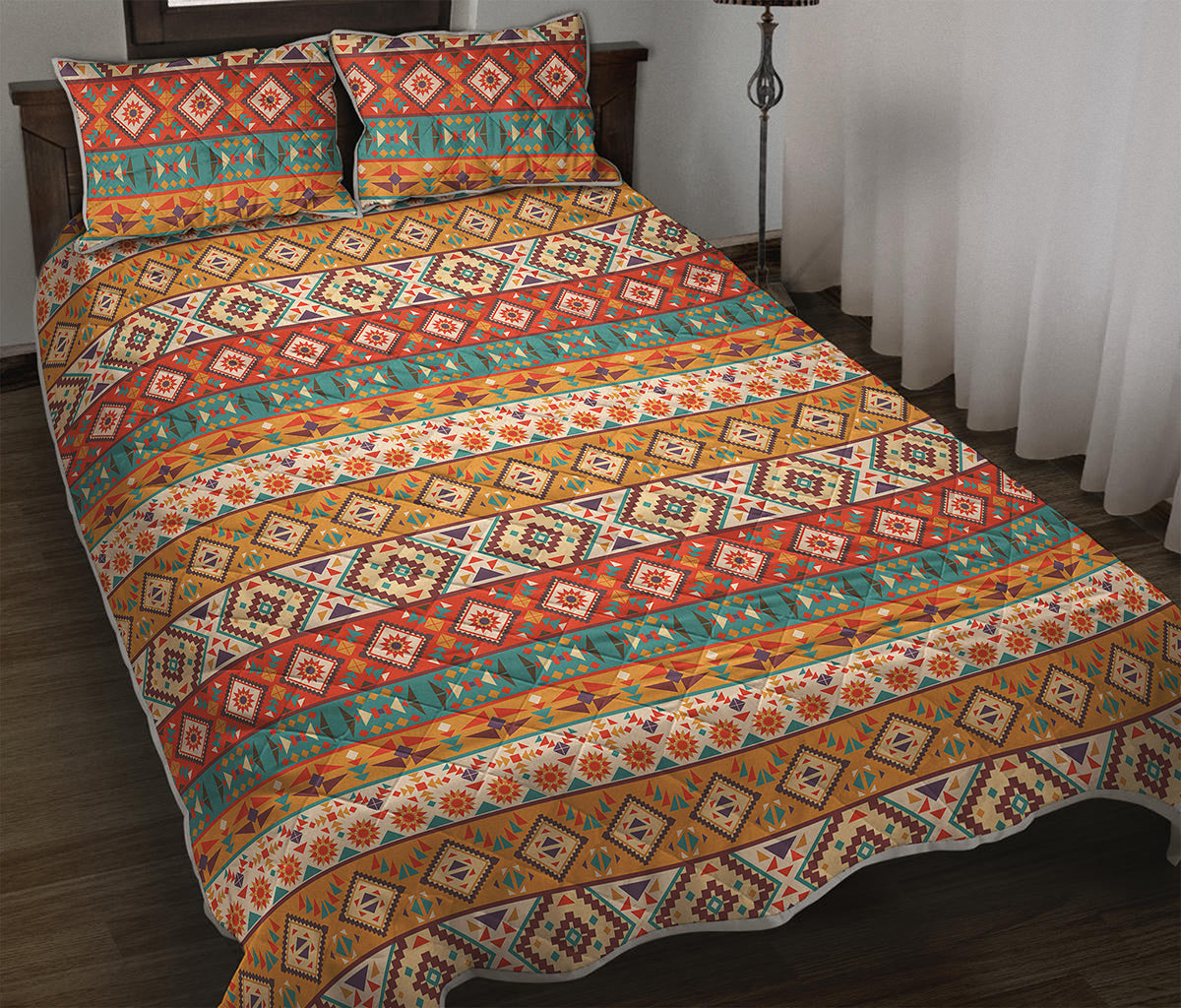 Navajo Native Pattern Print Quilt Bed Set