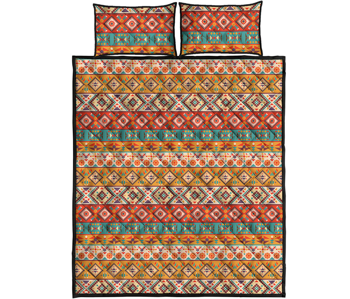 Navajo Native Pattern Print Quilt Bed Set