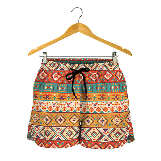 Navajo Native Pattern Print Women's Shorts