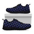 Navy And Black Buffalo Plaid Print Black Running Shoes