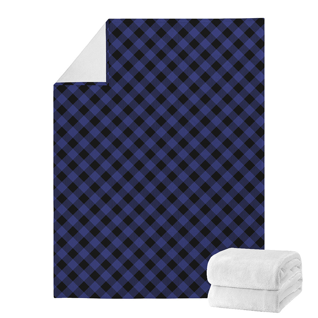 Navy And Black Buffalo Plaid Print Blanket