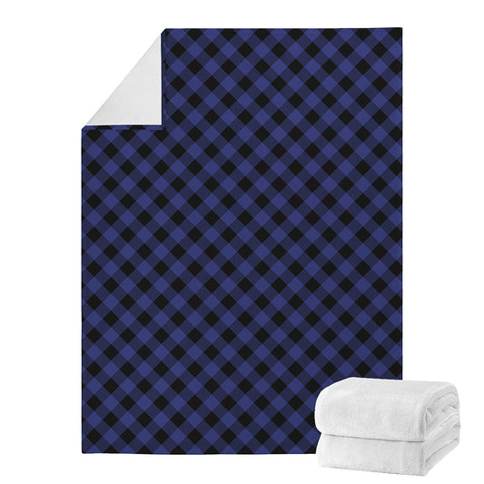 Navy And Black Buffalo Plaid Print Blanket