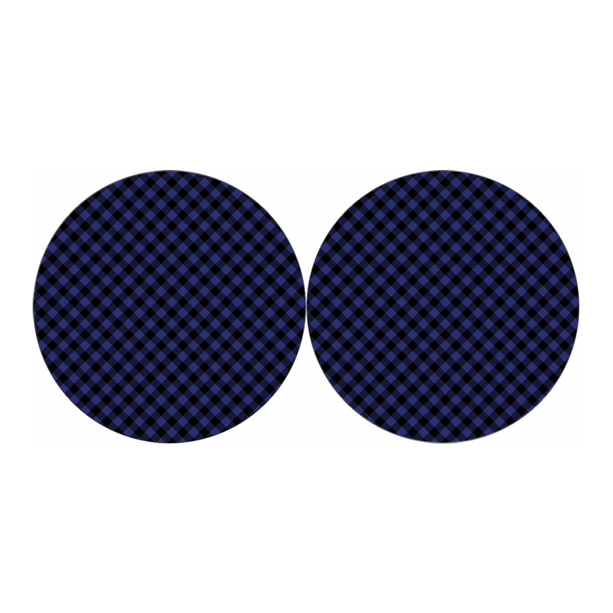 Navy And Black Buffalo Plaid Print Car Coasters