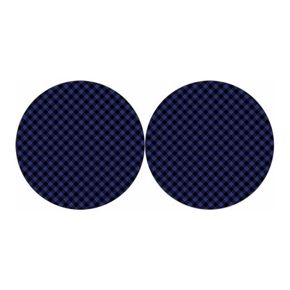 Navy And Black Buffalo Plaid Print Car Coasters
