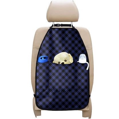 Navy And Black Buffalo Plaid Print Car Seat Organizers