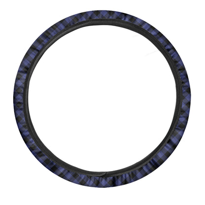 Navy And Black Buffalo Plaid Print Car Steering Wheel Cover