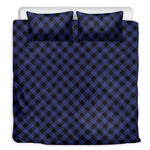 Navy And Black Buffalo Plaid Print Duvet Cover Bedding Set